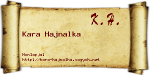 Kara Hajnalka névjegykártya